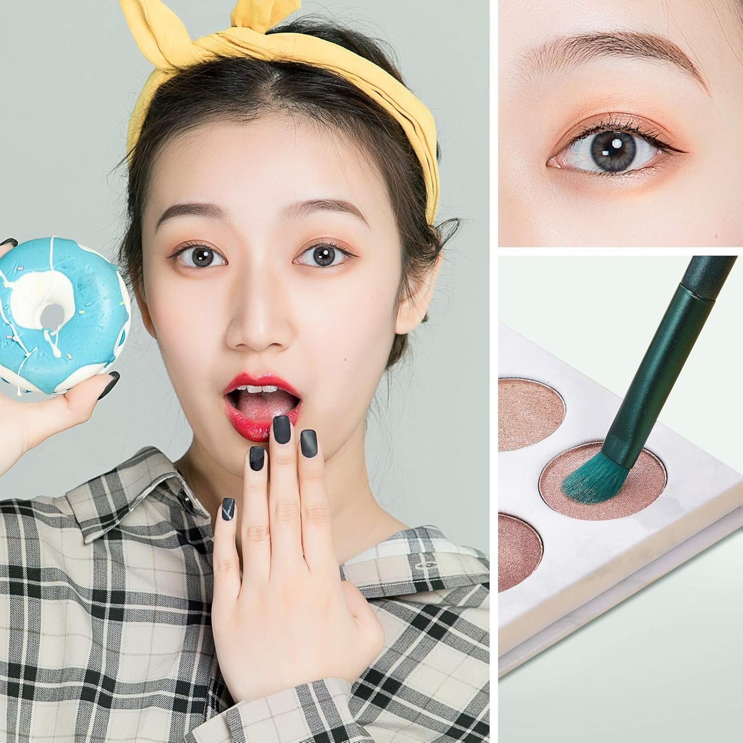 Makeup Brushes Sets with Cylinder Box, 8 Pcs Professional Makeup Brush Set Synthetic Cosmetics Foundation Powder Concealers Blending Eye Face Kabuki Makeup Brushes