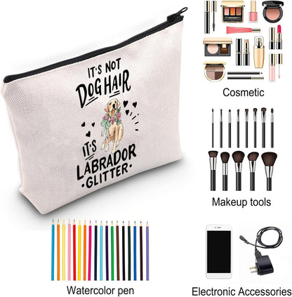Labrador Dog Cosmetic Bag It'S Not Dog Hair It'S Labrador Glitter Makeup Bag with Zipper Labrador Mama Mom Survival Kit (Labrador Glitter)