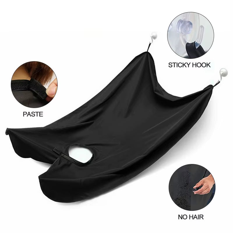 120*78 CM Beard and Mustache Shaving Apron Cape Bib for Shave with Suction Cups Attach to Mirror Hairdressing Removal Tools
