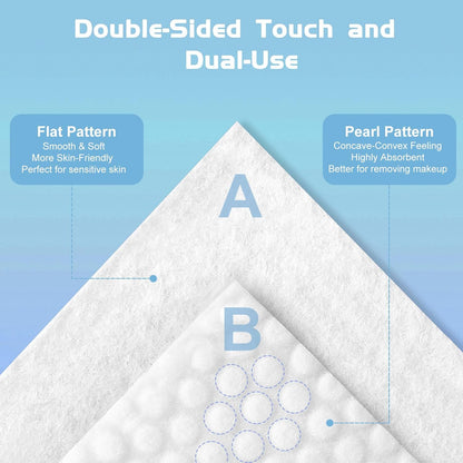 Cotton Facial Dry Wipes 100 Count, Deeply Cleansing Disposable Face Towel Cotton Tissue, Multi-Purpose for Skin Care, Make-Up Wipes, Face Wipes and Facial Cleansing