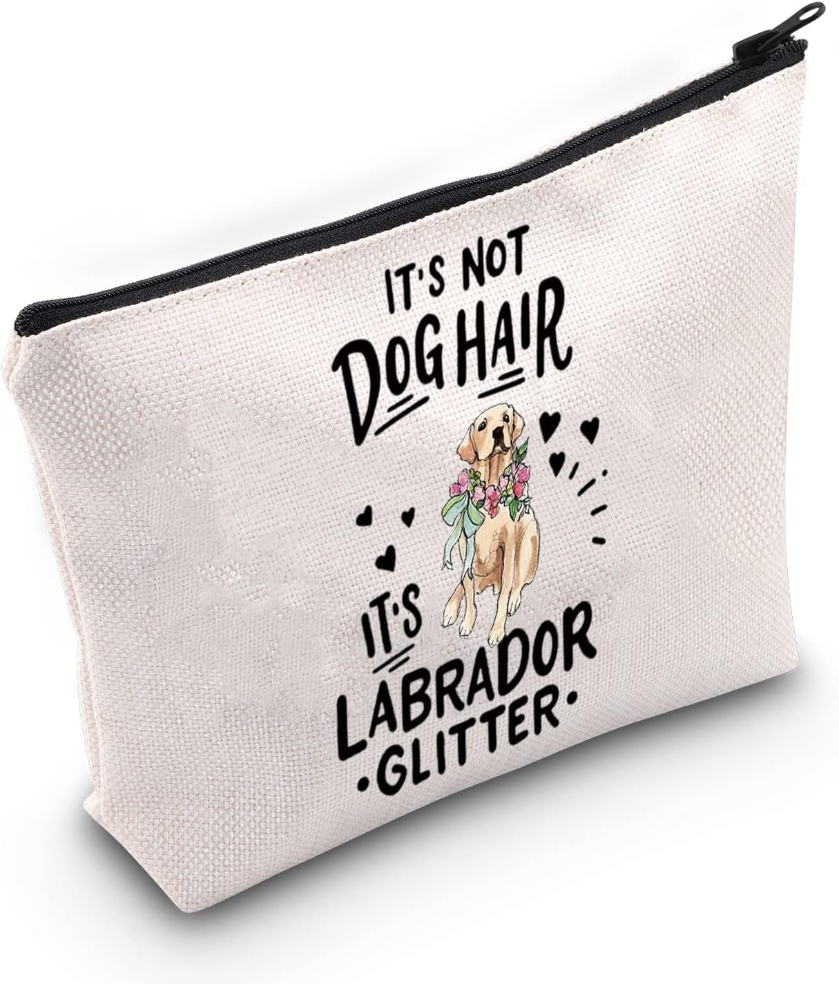 Labrador Dog Cosmetic Bag It'S Not Dog Hair It'S Labrador Glitter Makeup Bag with Zipper Labrador Mama Mom Survival Kit (Labrador Glitter)