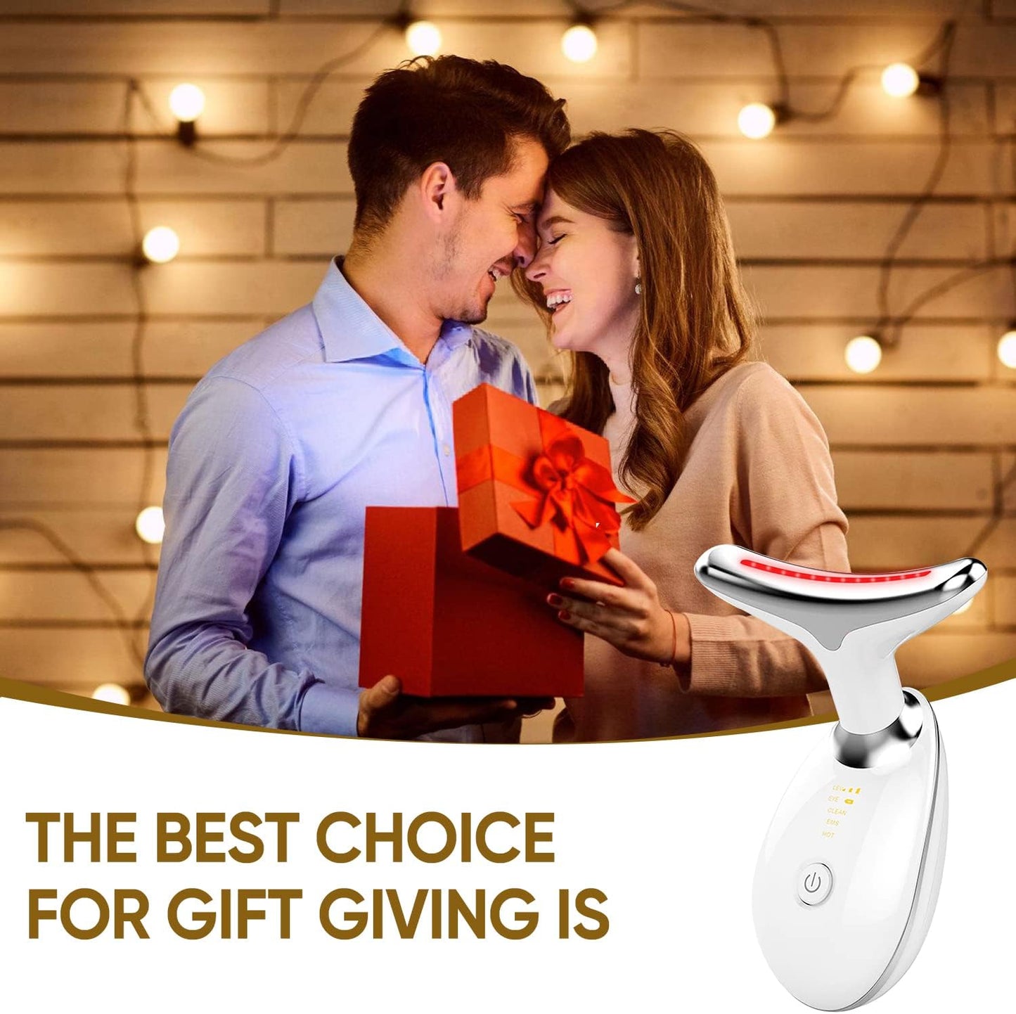 Electric Face Massager,Beauty Device for Face and Neck,High Frequency Vibration Firming Wrinkle Removal Device,Ems Care Massage Heating Equipmen. (3 Light Modes-White)