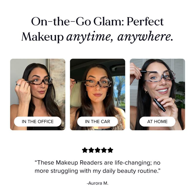 Vicci Eyewear Makeup Glasses for Clear Vision Magnifying Mirror Quality Eyeglasses Crystal Cosmetic Daily