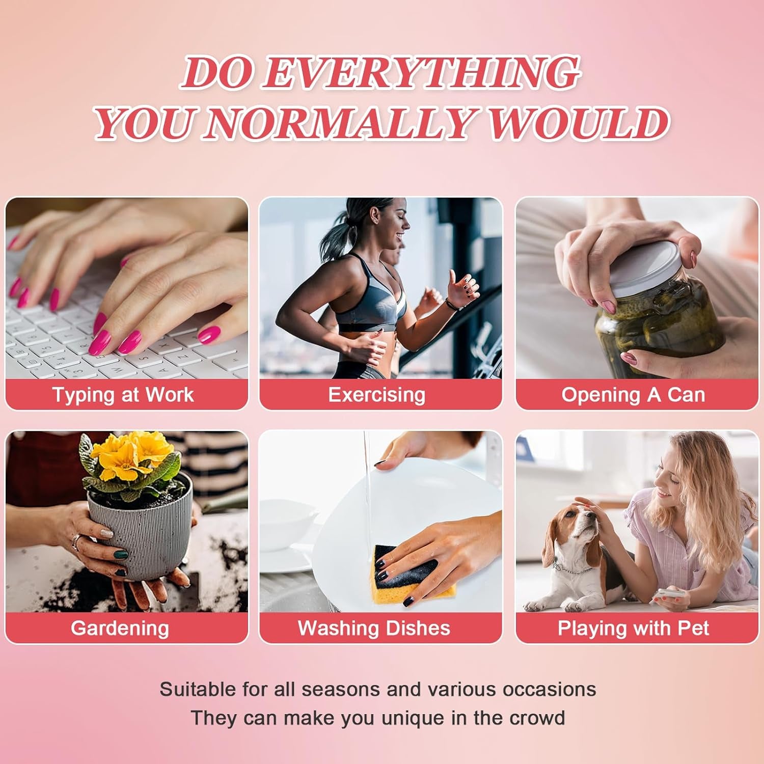 French Tip Press on Nails - Square Short Purple Glitter Glossy Fake Acrylic Full Cover Artificial Stick on Nails for Women and Girls - Nail Art Decorations