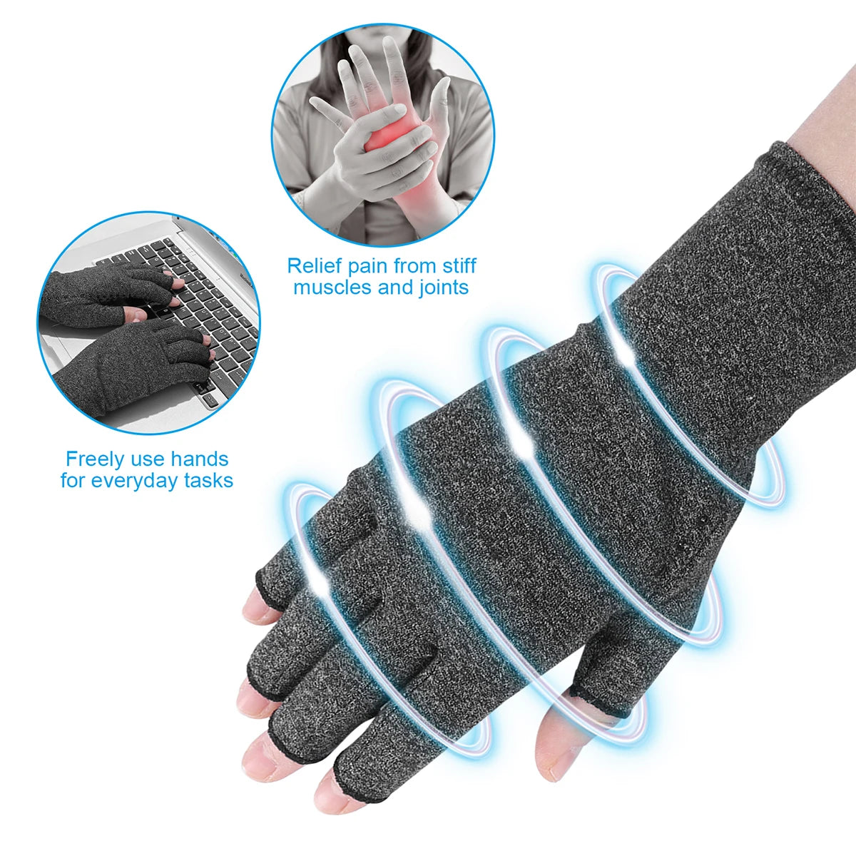 10/5/4/3 Pairs Compression Arthritis Gloves Wrist Support Joint Pain Relief Hand Brace for Women Men Therapy Wristband Gloves