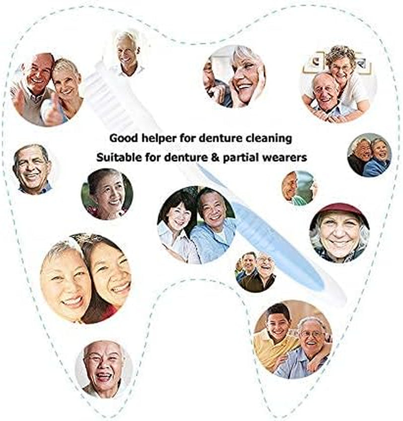 Denture Cleanning Set Denture Cleaning Case with Denture Brush, Blue