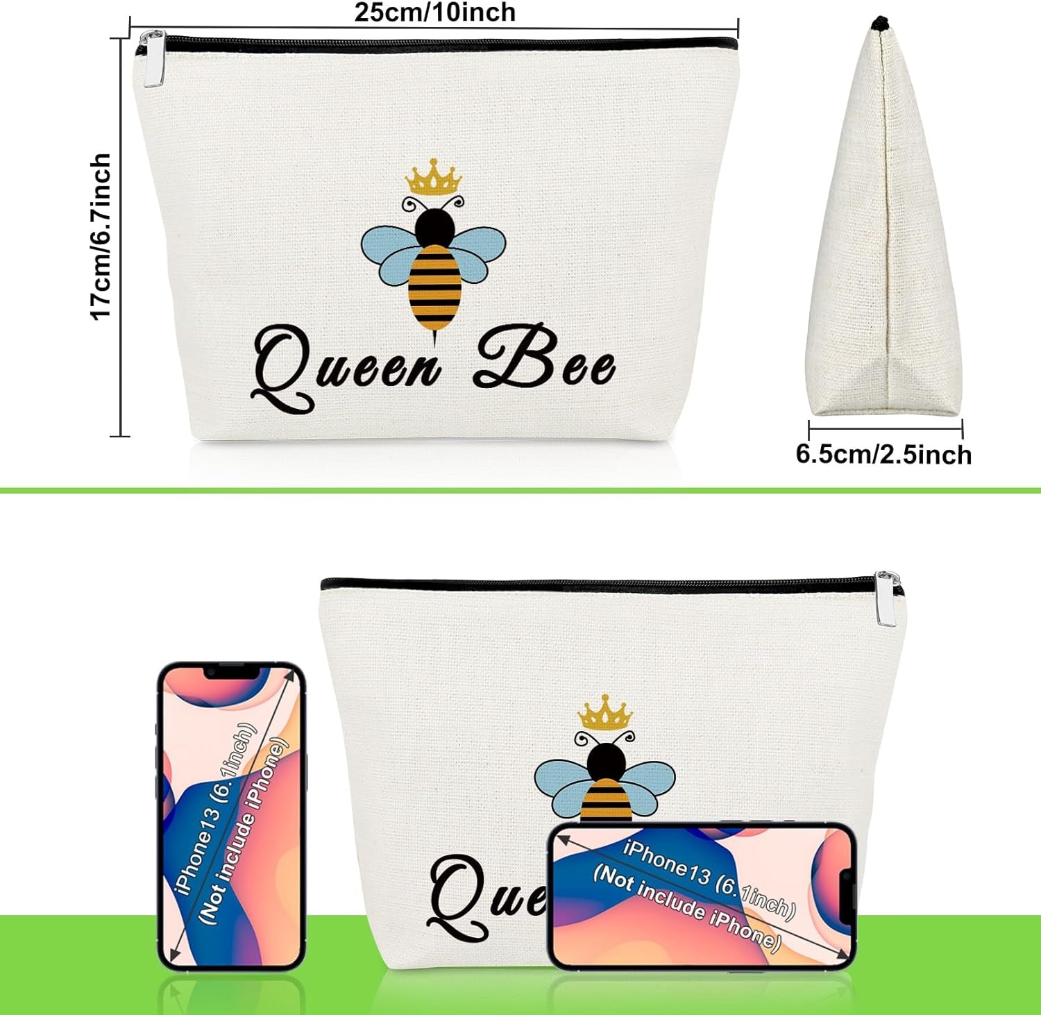 Bee Lovers Gifts Bee Gifts Makeup Bag Bee Inspirational Gifts for Bee Lovers Cosmetic Bag Bee Themed End of Year Gifts Valentines Honeybee Gifts Beekeeper Gifts for Christmas Birthday Travel Pouch