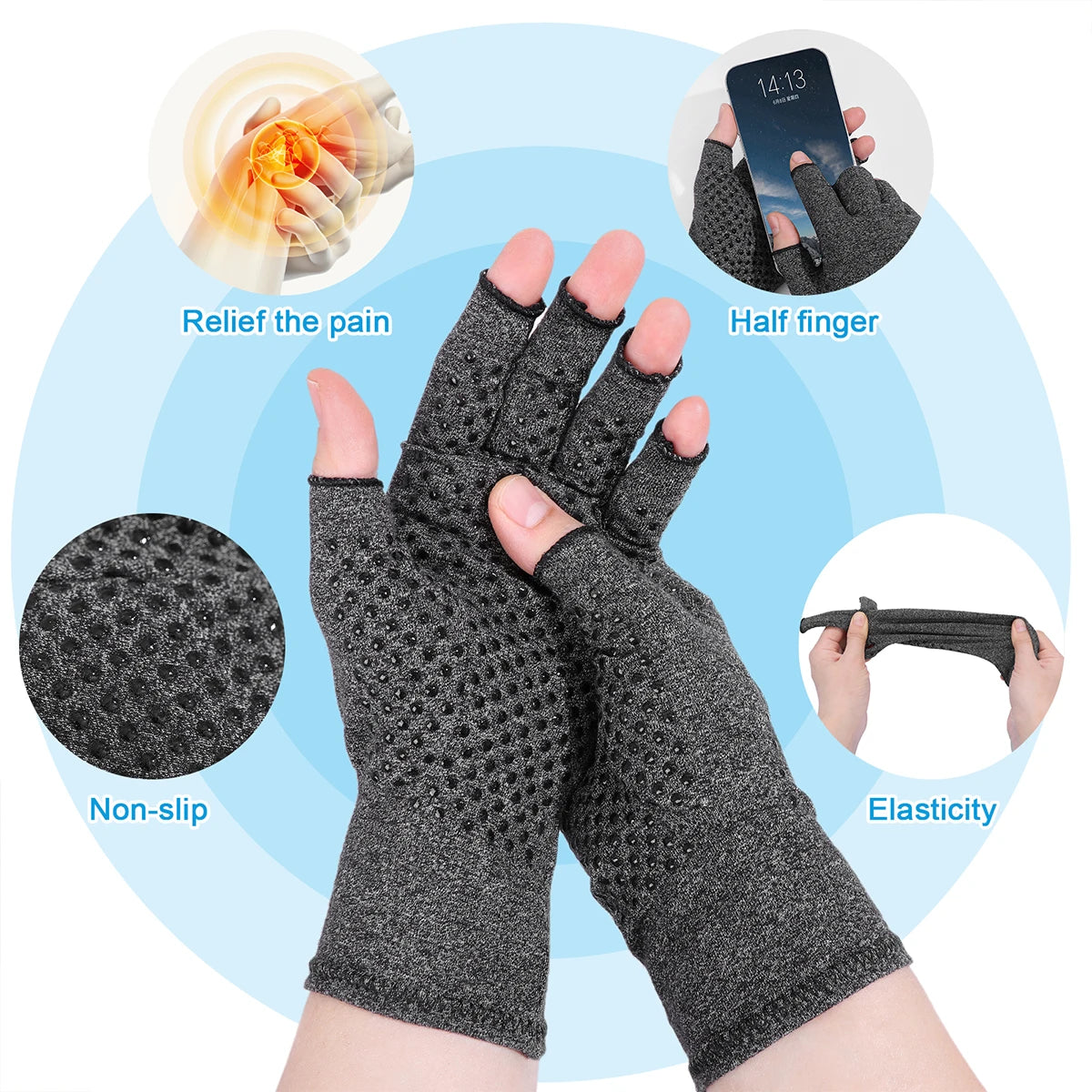 10/5/4/3 Pairs Compression Arthritis Gloves Wrist Support Joint Pain Relief Hand Brace for Women Men Therapy Wristband Gloves