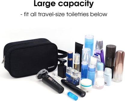 Travel Toiletry Wash Bag for Men and Women Traveling Dopp Kit Shaving Bag for Toiletries Accessories (Black)