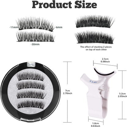 1 Pair Magnetic-Eyelashes Natural Look without Glue Needed Reusable Eye Magnetic Lashes with Applicator Magnetic Eyelashes
