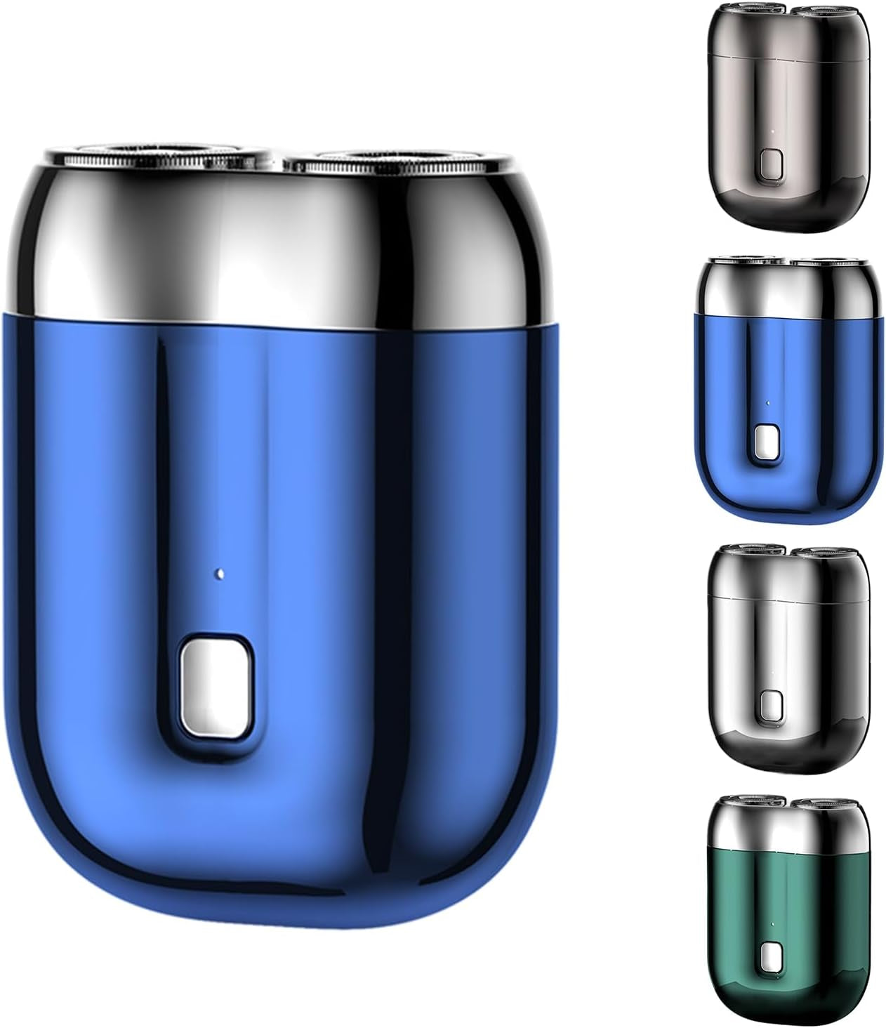 Electric Razor for Men, Mini Portable Electric Shaver, Rechargeable Waterproof Compact Electric Shaver, Double Head Razor, Head Shavers for Men, Pocket Shaver USB Mini Shavers for Home Travel (Blue)