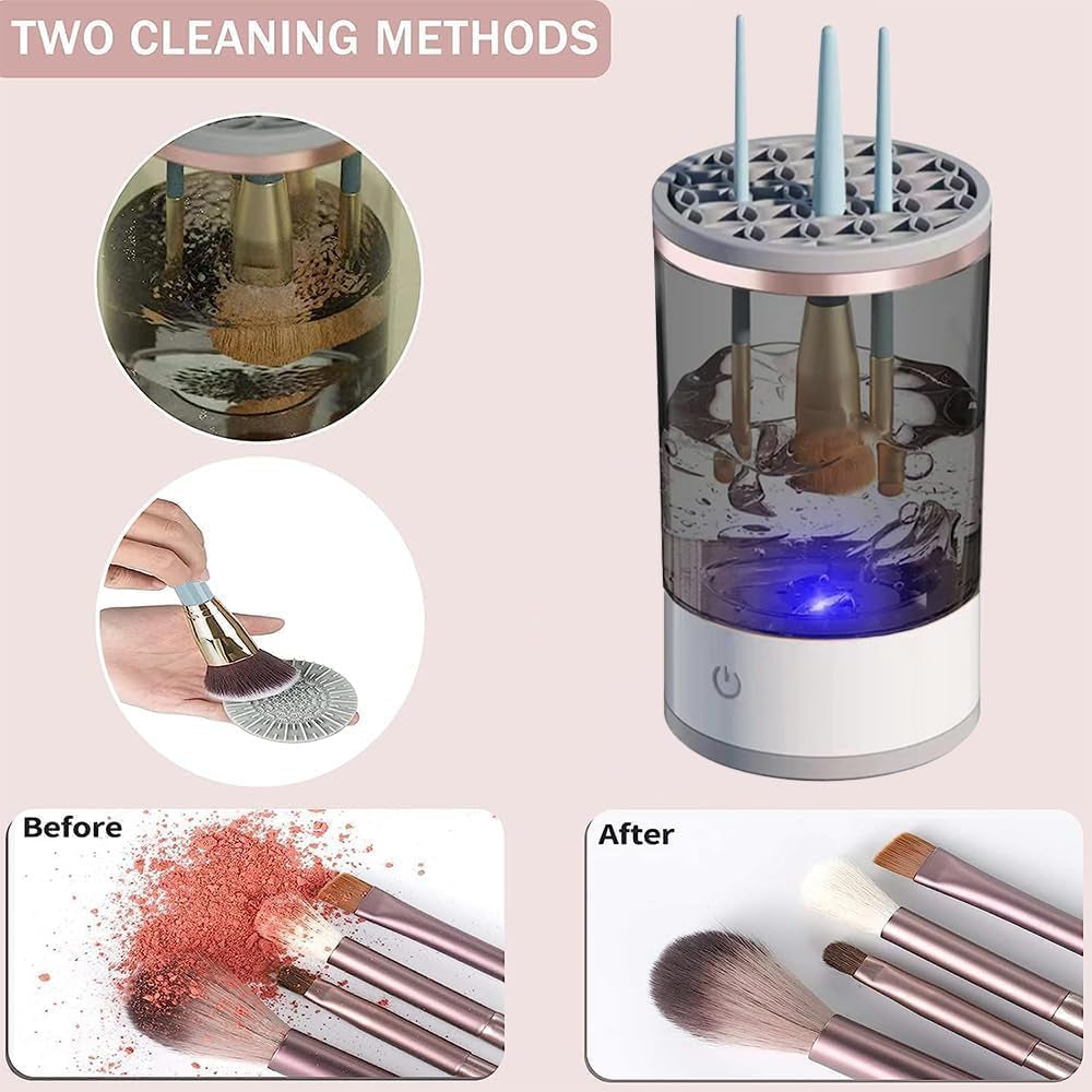 Electric Makeup Brush Cleaner Machine, USB Makeup Brush Cleaner, Cosmetic Brush Cleaner, Automatic Spinning Makeup Brush Cleaner Fit for All Size Makeup Brush