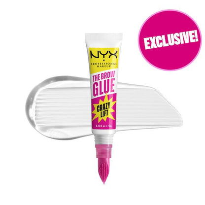 The Brow Glue Crazy Lift, Brow Lamination Gel with 16HR Strong Hold & Built-In Styling Comb, NYX Professional Makeup