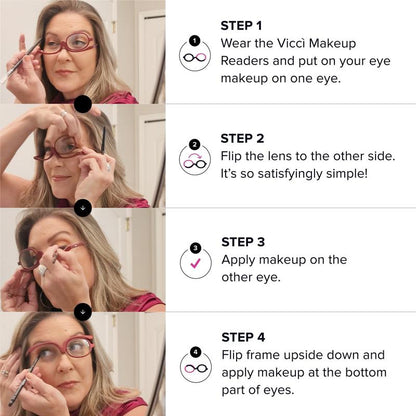 Vicci Eyewear Makeup Glasses for Clear Vision Magnifying Mirror Quality Eyeglasses Crystal Cosmetic Daily