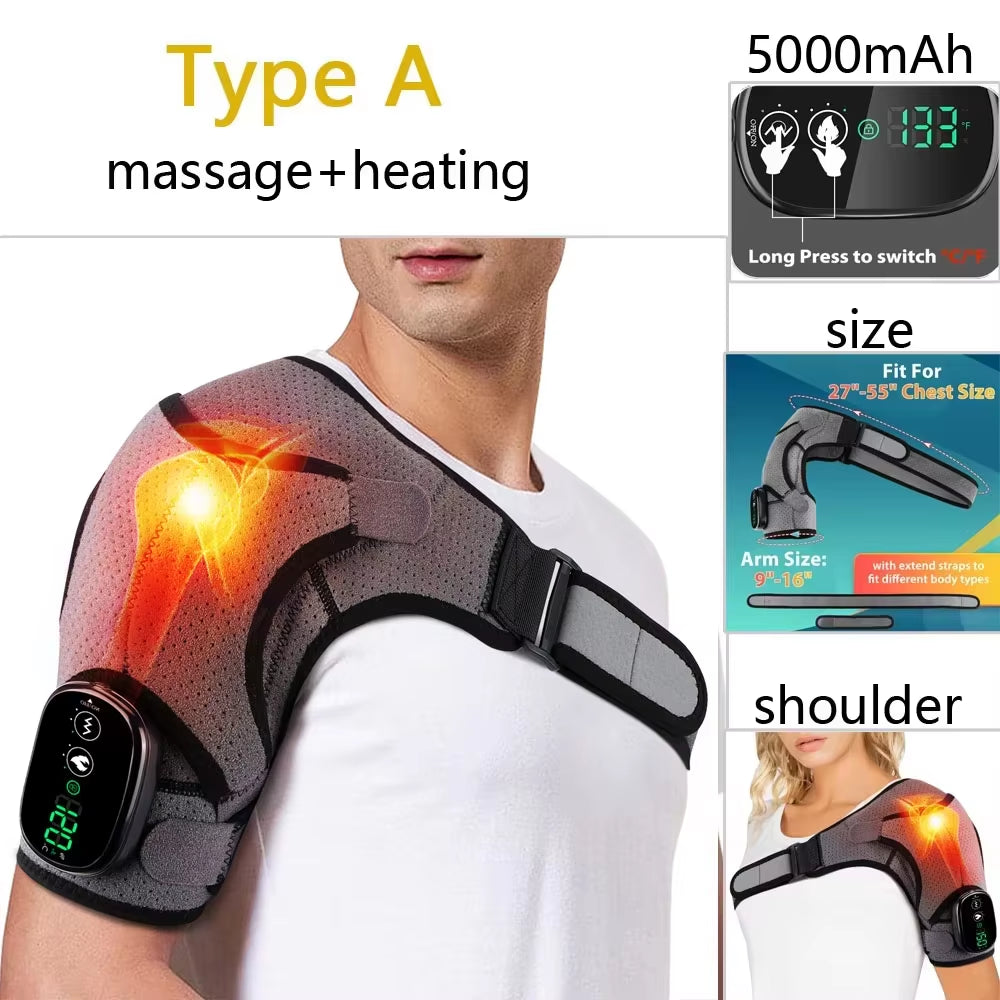 Heated Shoulder Warmer Massager Eletric Heating Shoulder Steamer Massage Heater Belts Arm Muscle Relaxation Pads Warming Machine