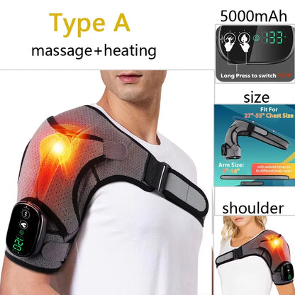 Heated Shoulder Warmer Massager Eletric Heating Shoulder Steamer Massage Heater Belts Arm Muscle Relaxation Pads Warming Machine