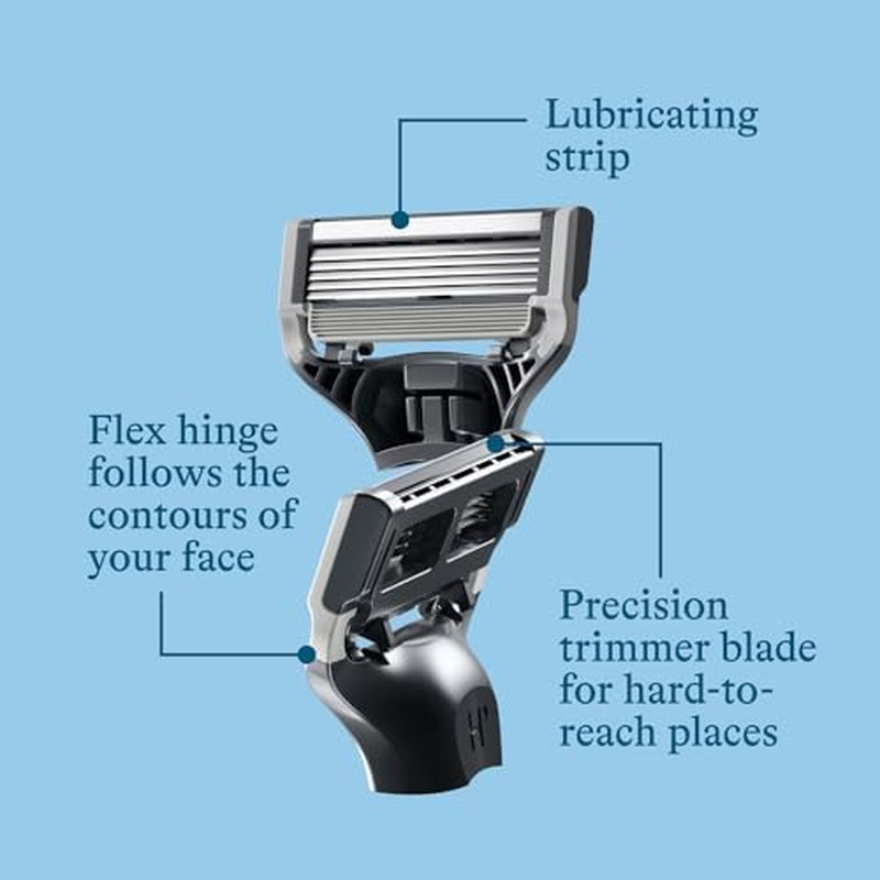 Razor Blades Refill, (10) Razor Head Refills with Precision Trimmer, 5 Anti-Friction Shaving Blades, Compatible with  Razors for Men