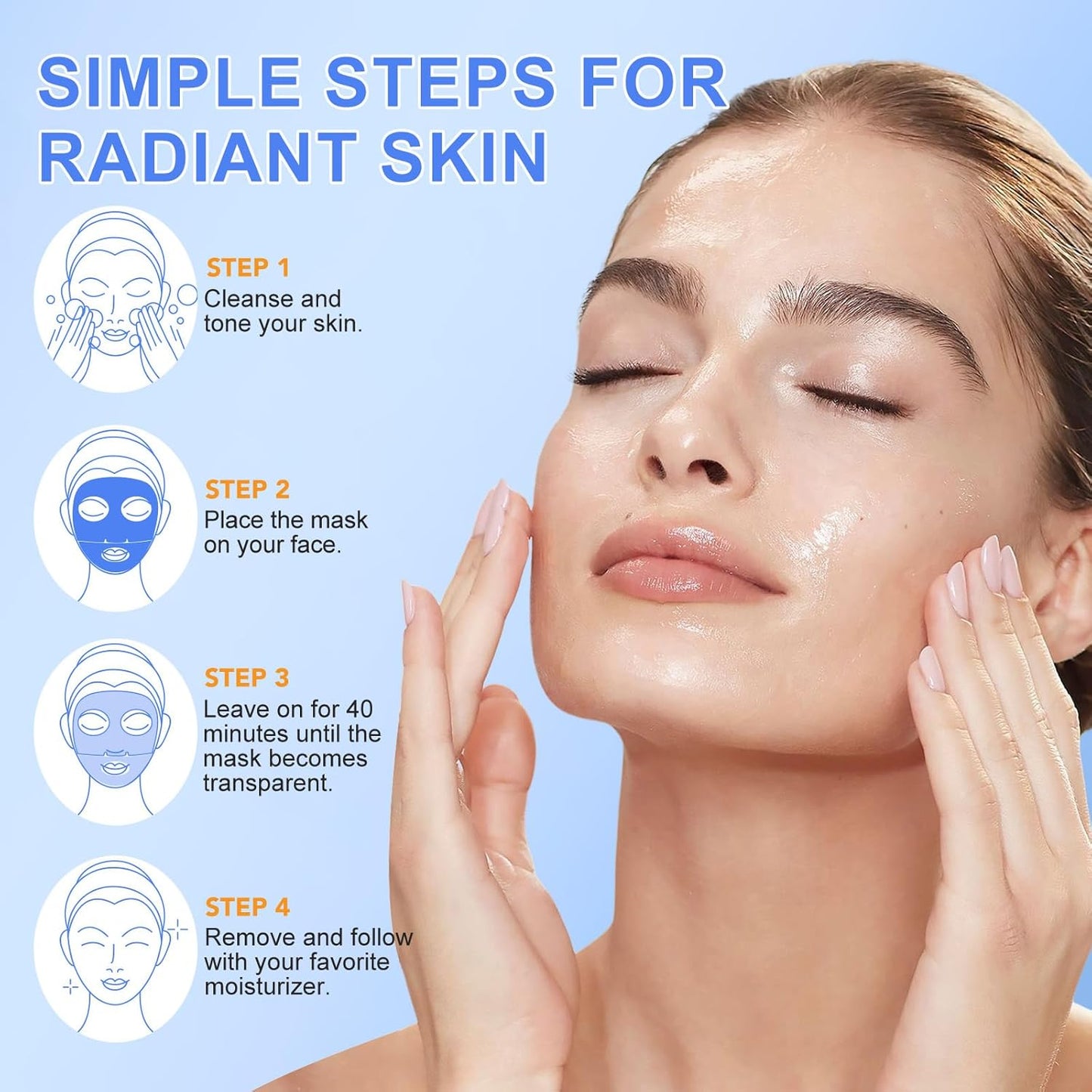 Collagen Face Mask, Collagen Night Wrapping Mask, Hydrating Overnight Hydrogel Mask, Pore Minimizing, Elasticity Improvement (34G X 6Ea)