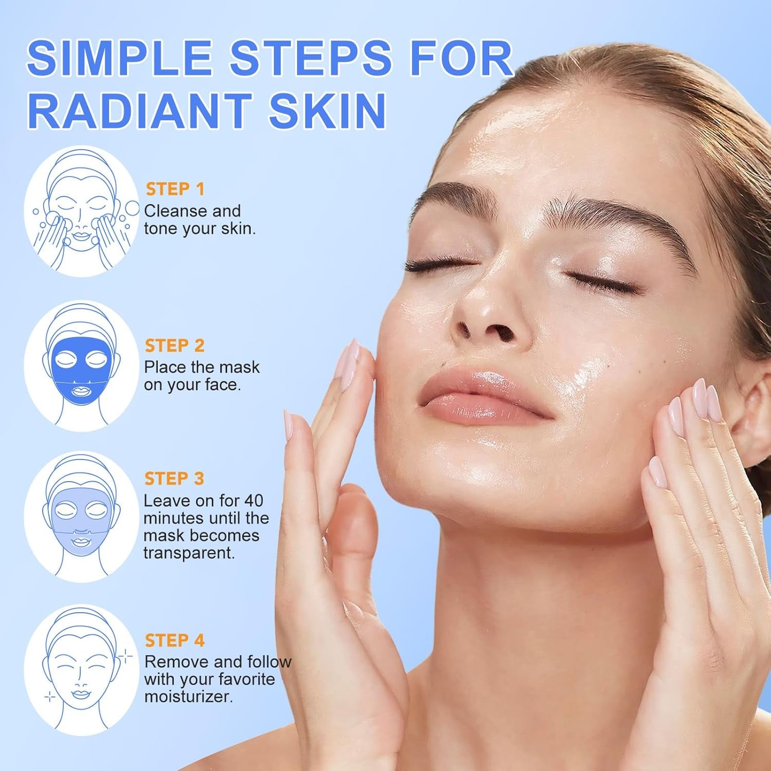 Collagen Face Mask, Collagen Night Wrapping Mask, Hydrating Overnight Hydrogel Mask, Pore Minimizing, Elasticity Improvement (34G X 6Ea)