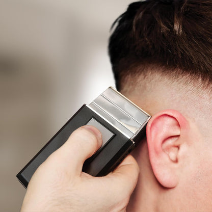 Pocket Travel Shaver - Compact Rechargeable Electric Shaver for Men, Beard Trimmer with Flex Foils, Close Cut - Small for Travelling, Black