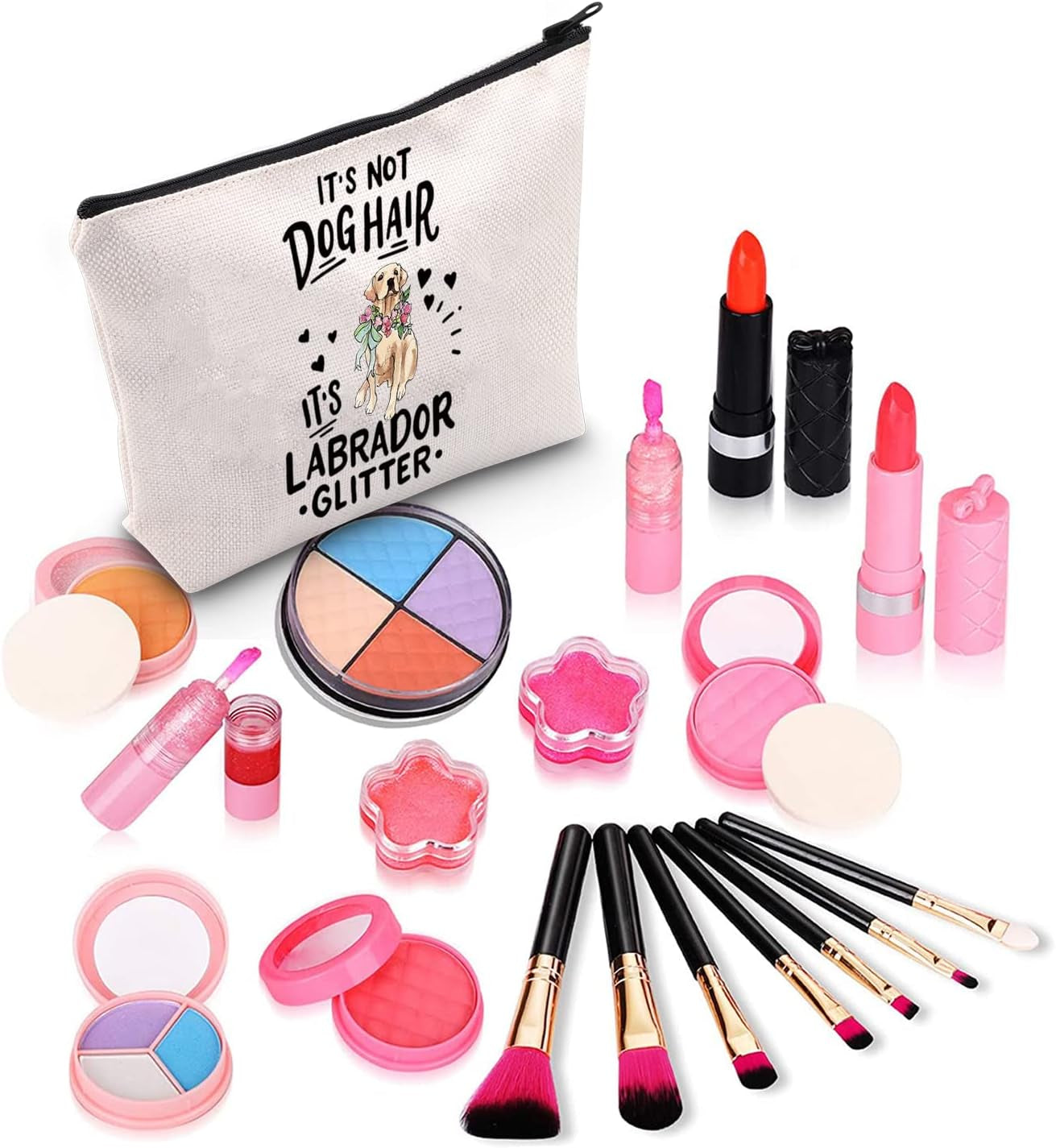 Labrador Dog Cosmetic Bag It'S Not Dog Hair It'S Labrador Glitter Makeup Bag with Zipper Labrador Mama Mom Survival Kit (Labrador Glitter)