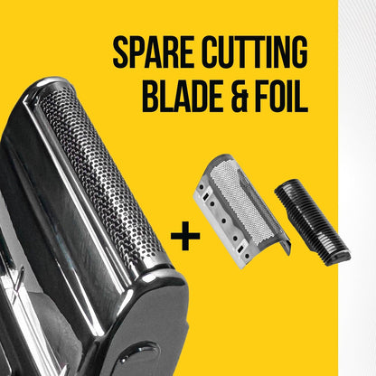 Pocket Travel Shaver - Compact Rechargeable Electric Shaver for Men, Beard Trimmer with Flex Foils, Close Cut - Small for Travelling, Black