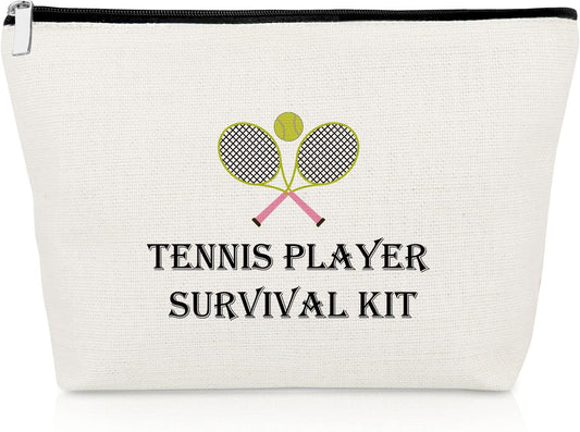 Tennis Player Gift for Women Makeup Bag Tennis Lover Gift for Girl Coach Team Mum Cosmetic Bag Christmas Graduation Present for Her Friend Travel Cosmetic Pouch Inspirational Birthday Present