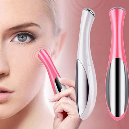 Gemini_Mall Anti-Aging Wand, Vibration Eye Massager, Wrinkle Remover for Dark Circles and Puffiness (Pink)