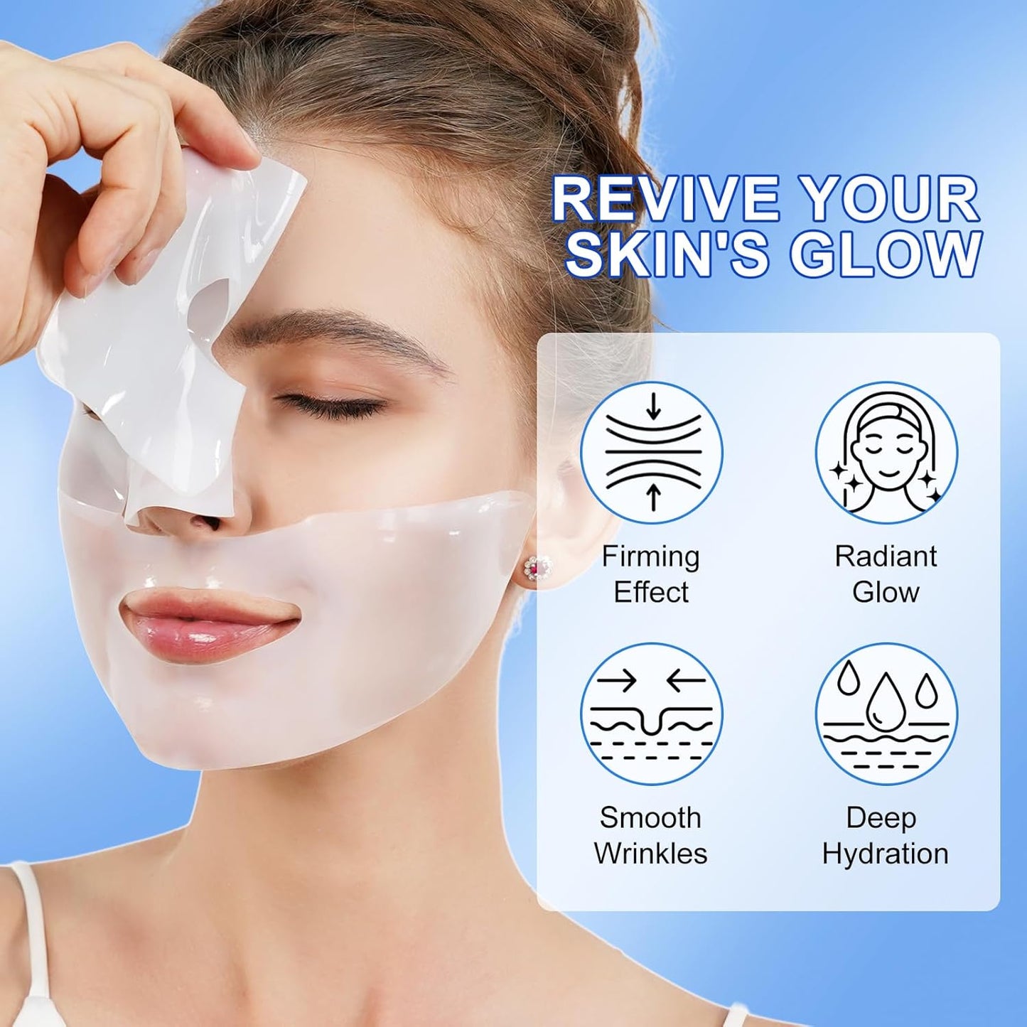 Collagen Face Mask, Collagen Night Wrapping Mask, Hydrating Overnight Hydrogel Mask, Pore Minimizing, Elasticity Improvement (34G X 6Ea)