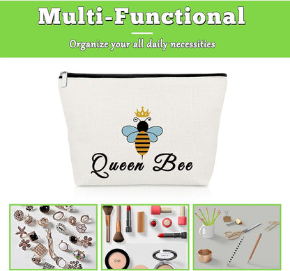 Bee Lovers Gifts Bee Gifts Makeup Bag Bee Inspirational Gifts for Bee Lovers Cosmetic Bag Bee Themed End of Year Gifts Valentines Honeybee Gifts Beekeeper Gifts for Christmas Birthday Travel Pouch