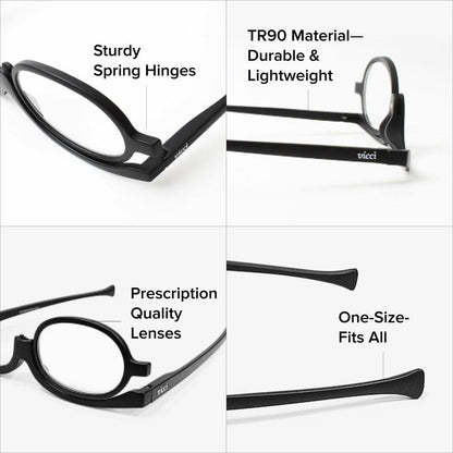 Vicci Eyewear Makeup Glasses for Clear Vision Magnifying Mirror Quality Eyeglasses Crystal Cosmetic Daily