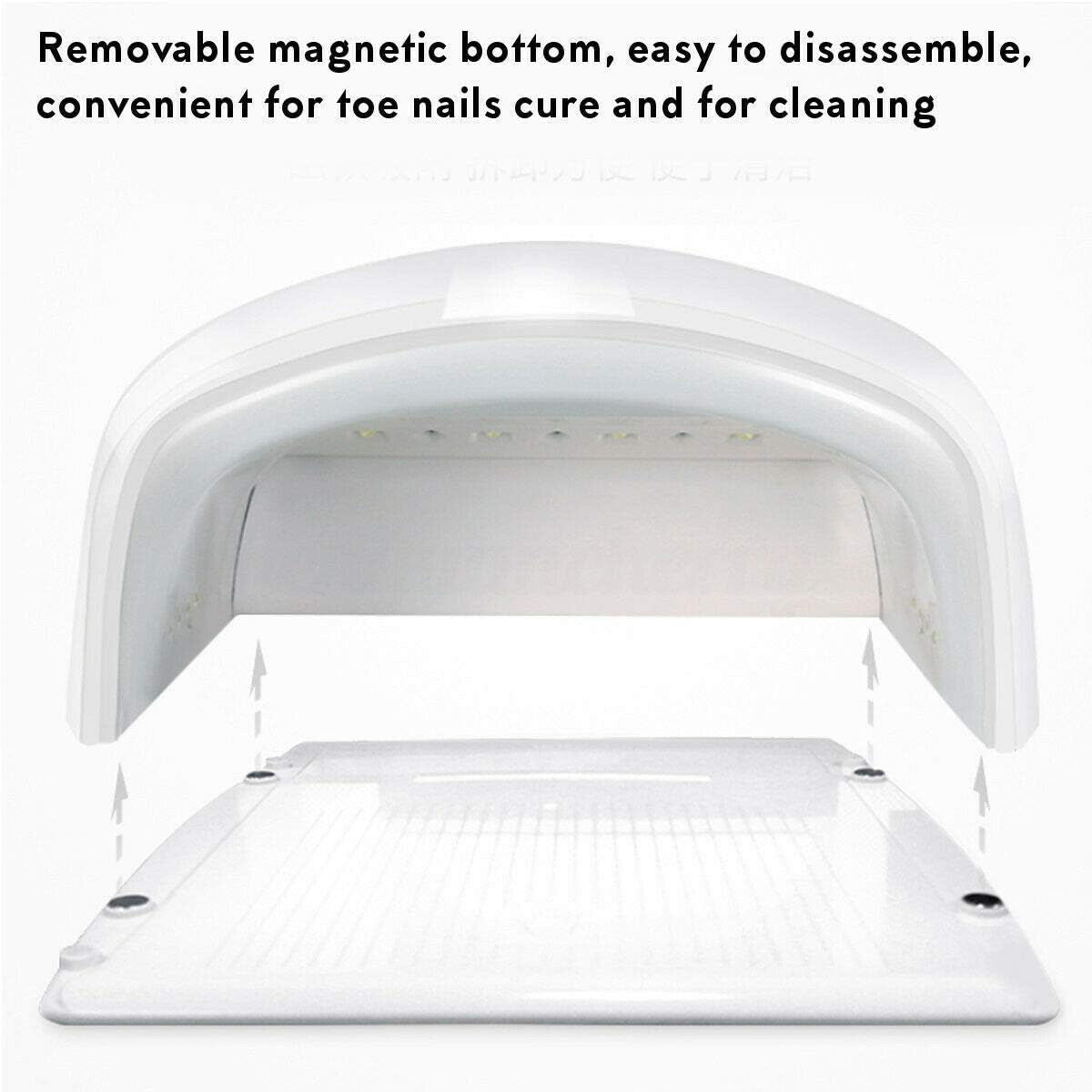 UV Led Nail Lamp Rechargeable, Cordless 66W Nail Dryers for Gel and Regular Polish, Nail Polish Curing Gel Led Dryer with 5 Timer Setting, Automatic Sensor, LCD Display, White