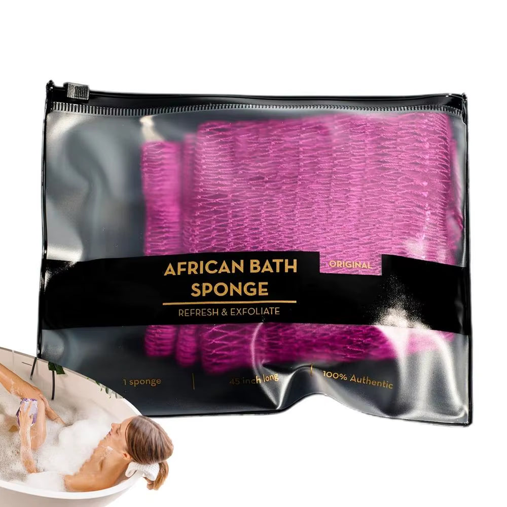 African Bath Net Colorful Net Sponge Body Exfoliator Reusable Bath Sponge Washcloth African Scrubbing Long Net Rag Shower