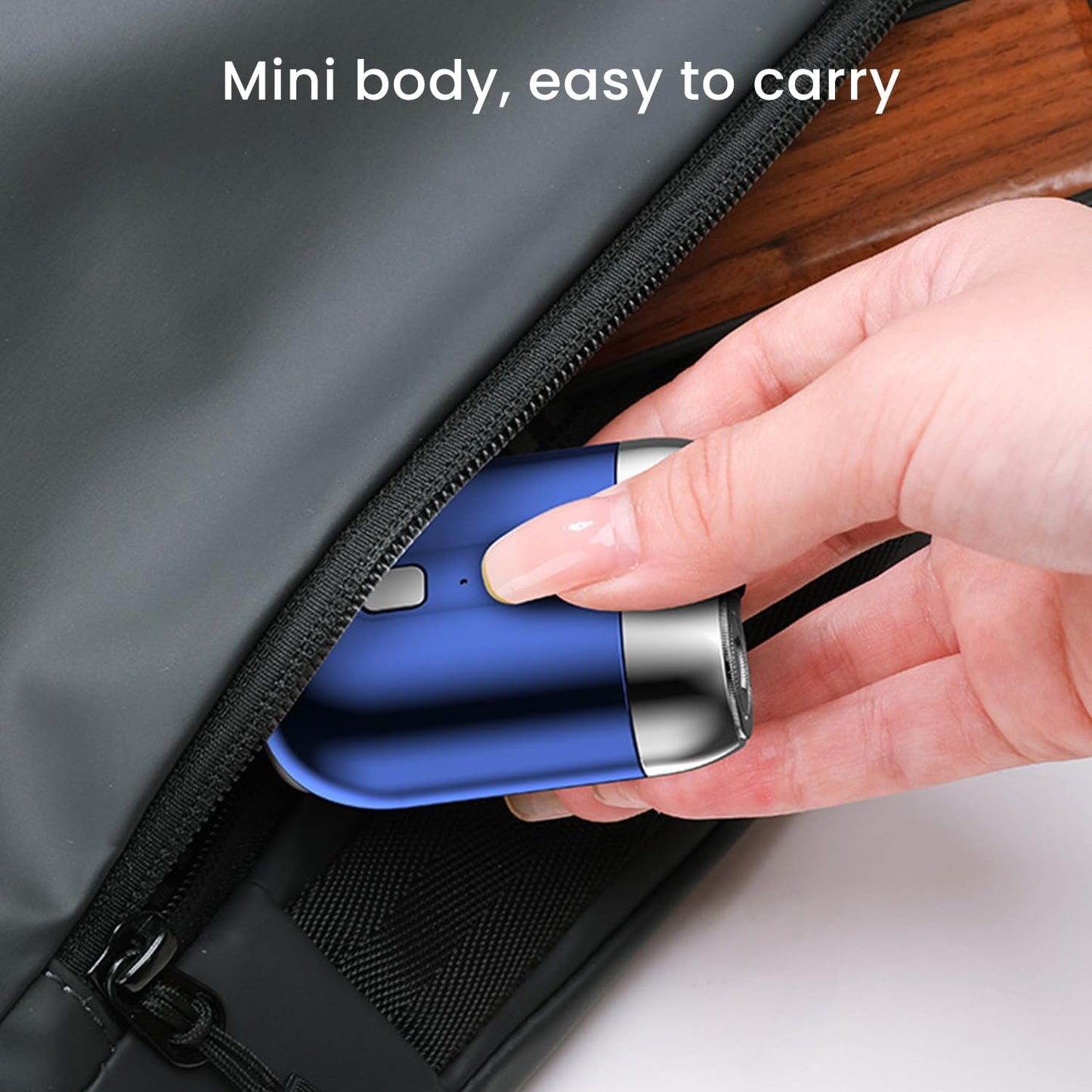 Electric Razor for Men, Mini Portable Electric Shaver, Rechargeable Waterproof Compact Electric Shaver, Double Head Razor, Head Shavers for Men, Pocket Shaver USB Mini Shavers for Home Travel (Blue)