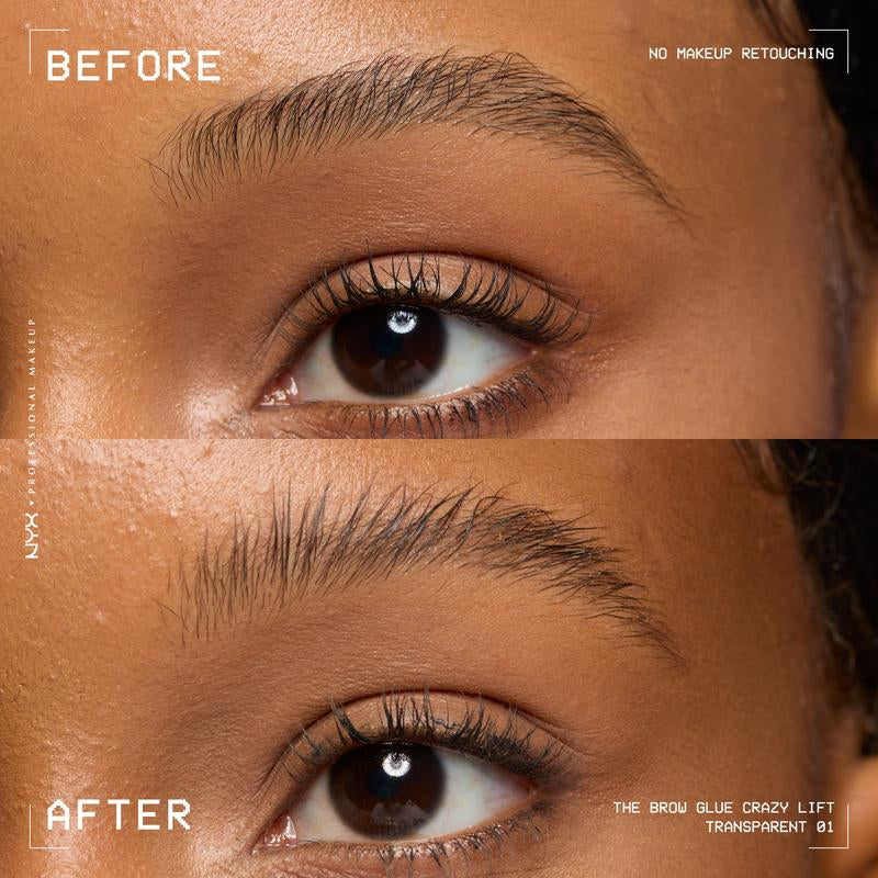 The Brow Glue Crazy Lift, Brow Lamination Gel with 16HR Strong Hold & Built-In Styling Comb, NYX Professional Makeup