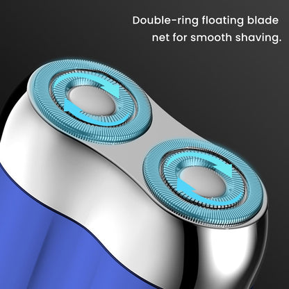 Electric Razor for Men, Mini Portable Electric Shaver, Rechargeable Waterproof Compact Electric Shaver, Double Head Razor, Head Shavers for Men, Pocket Shaver USB Mini Shavers for Home Travel (Blue)