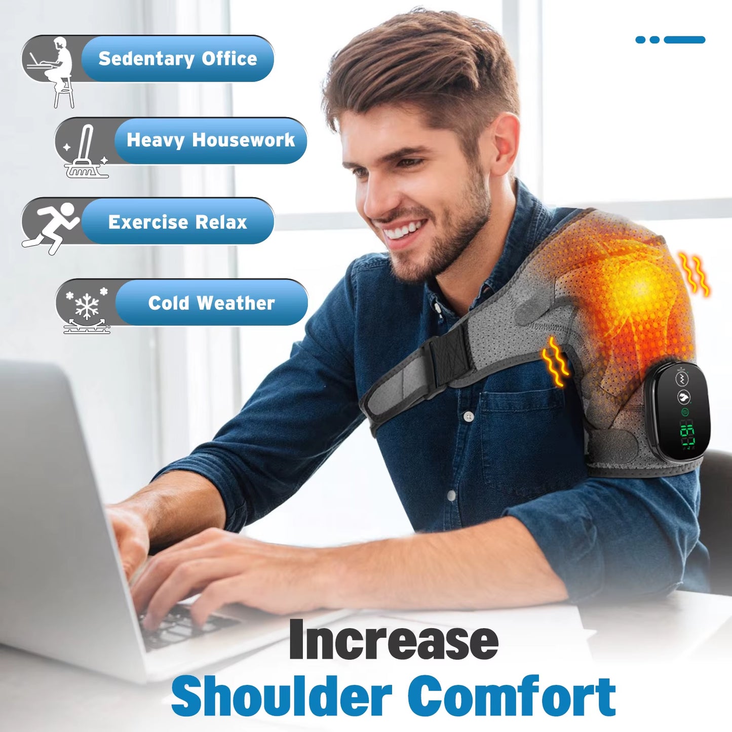 Heated Shoulder Warmer Massager Eletric Heating Shoulder Steamer Massage Heater Belts Arm Muscle Relaxation Pads Warming Machine
