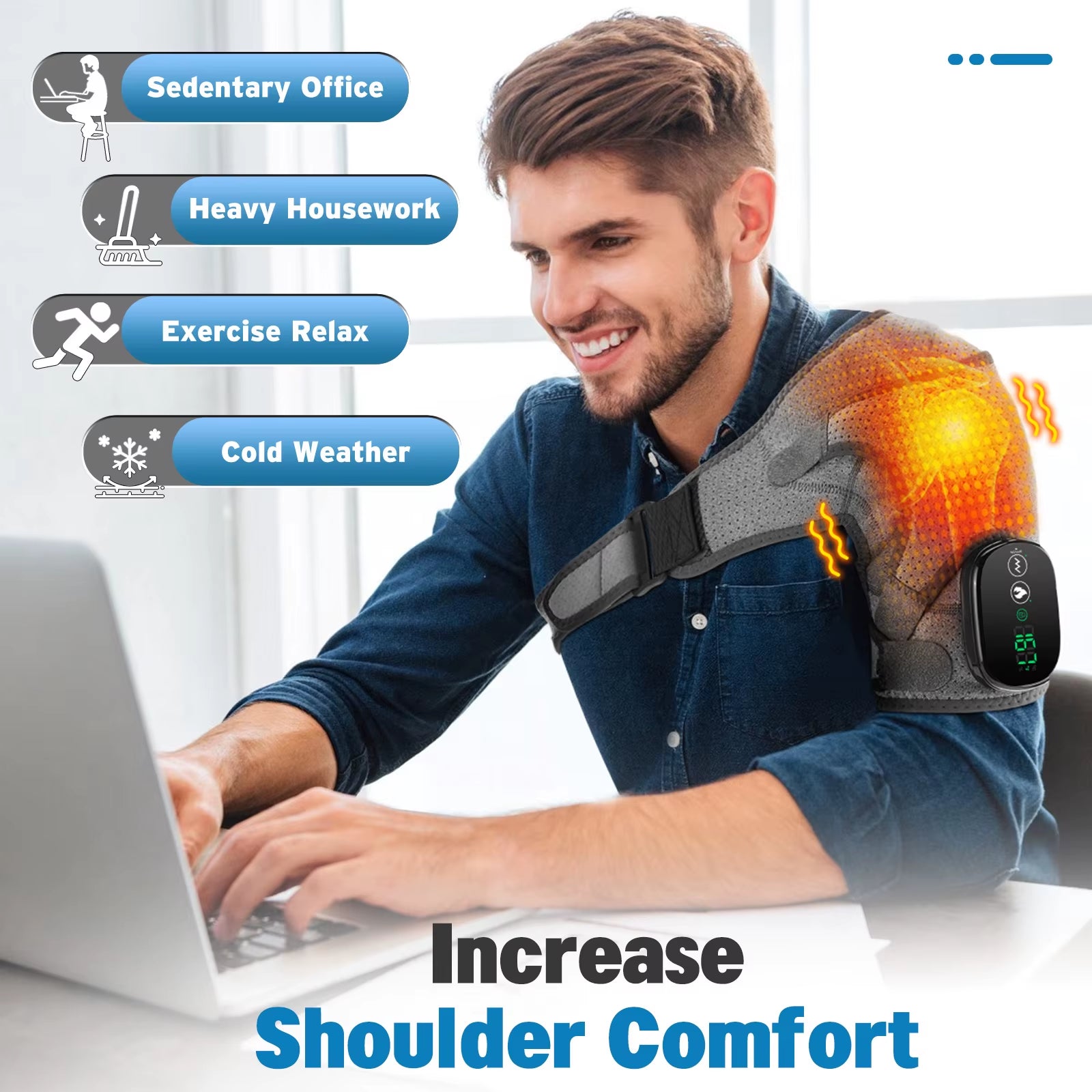 Heated Shoulder Warmer Massager Eletric Heating Shoulder Steamer Massage Heater Belts Arm Muscle Relaxation Pads Warming Machine
