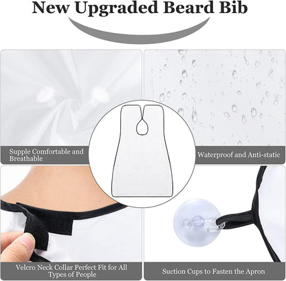 Beard Bib Apron, Shaving Beard Catcher with Suction Cups - Hair Clippings Catcher & Grooming Cape Apron for Men Dad Father Husband, Beard Trimmer Catcher Men'S Birthday Gift