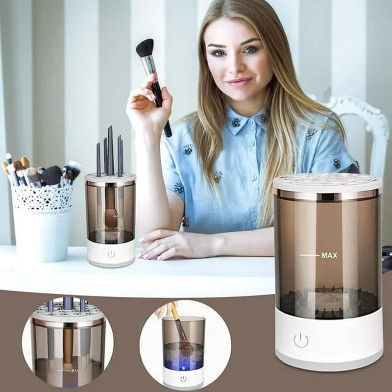 Electric Makeup Brush Cleaner Machine, USB Makeup Brush Cleaner, Cosmetic Brush Cleaner, Automatic Spinning Makeup Brush Cleaner Fit for All Size Makeup Brush