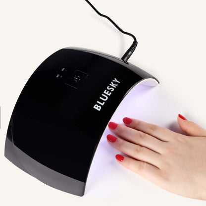 Professional LED and UV Light Nail Lamp for Gel Polish Curing, 24W Professional Nail Dryer with 2 Timers, Auto Sensor, UK Plug, Black