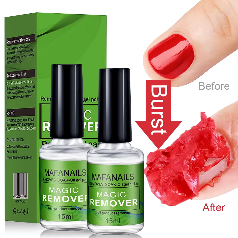15Ml/Bottle Nail Gel Remover Polish Soak-Off 3 Minutes Quickly & Easily Removes Gel Polish 0.5Fl.Oz Professional Non-Irritating