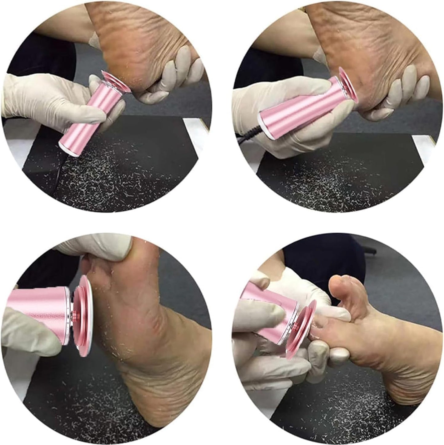 Electric Foot Callus Remover, Adjustable Speed Electric Foot File with 60Pcs Replacement Sandpaper Disks, Electric Foot File Pedicure Kits for Hard Skin and Callus Remover (Pink)