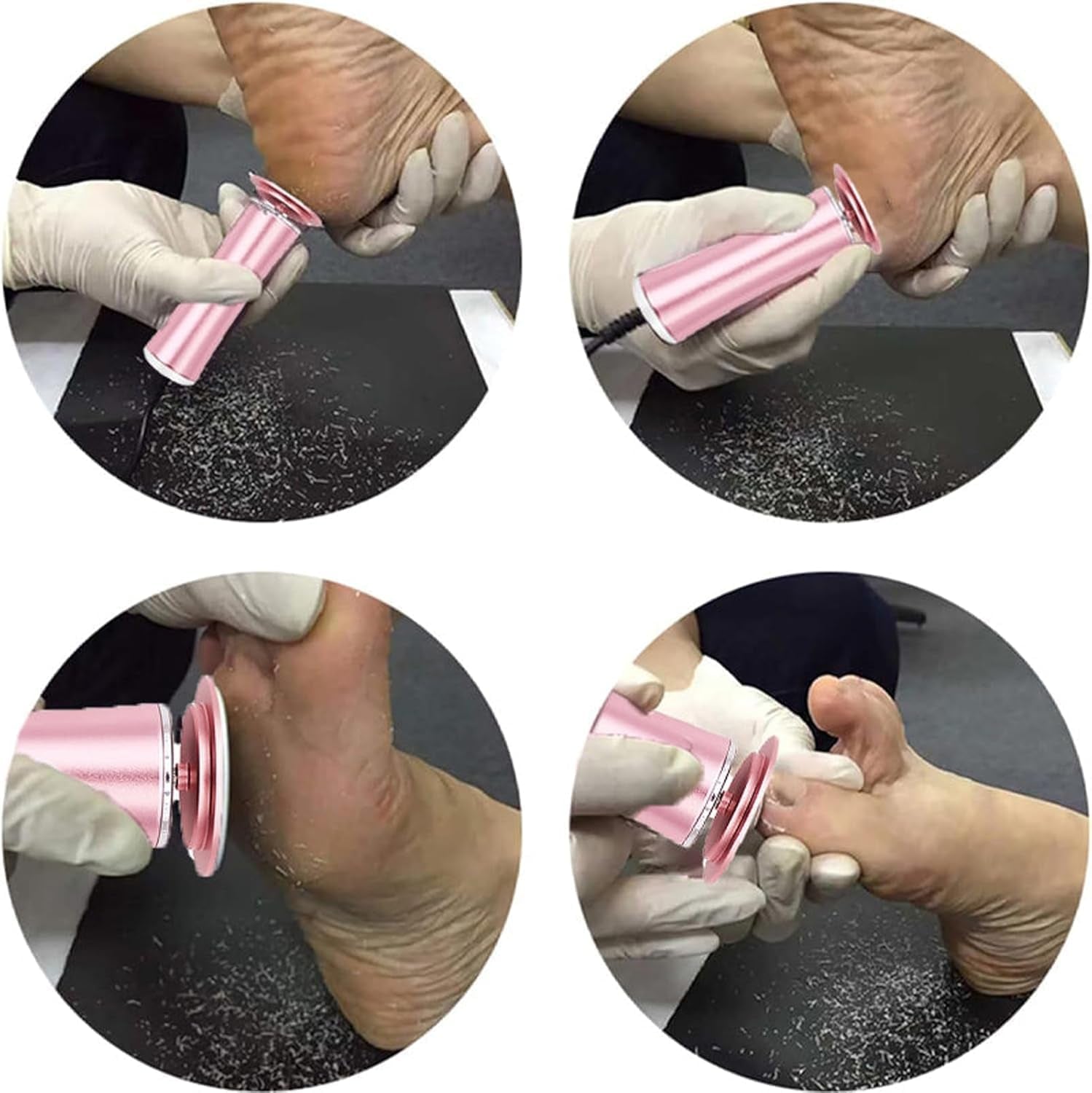 Electric Foot Callus Remover, Adjustable Speed Electric Foot File with 60Pcs Replacement Sandpaper Disks, Electric Foot File Pedicure Kits for Hard Skin and Callus Remover (Pink)