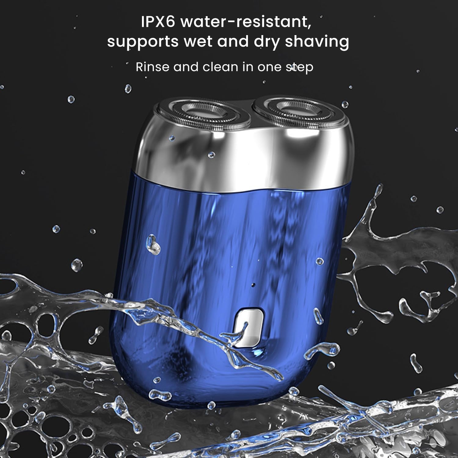 Electric Razor for Men, Mini Portable Electric Shaver, Rechargeable Waterproof Compact Electric Shaver, Double Head Razor, Head Shavers for Men, Pocket Shaver USB Mini Shavers for Home Travel (Blue)