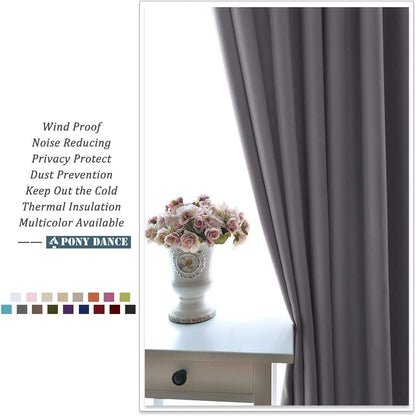 Grey Blackout Curtains 54 Inch Drop for Bedroom Eyelet Thermal Insulated Curtains & Drapes Short Room Darkening Drapes for Window Treatment Living Room/Kitchen, 2 Panels, W52 X L54, Gray