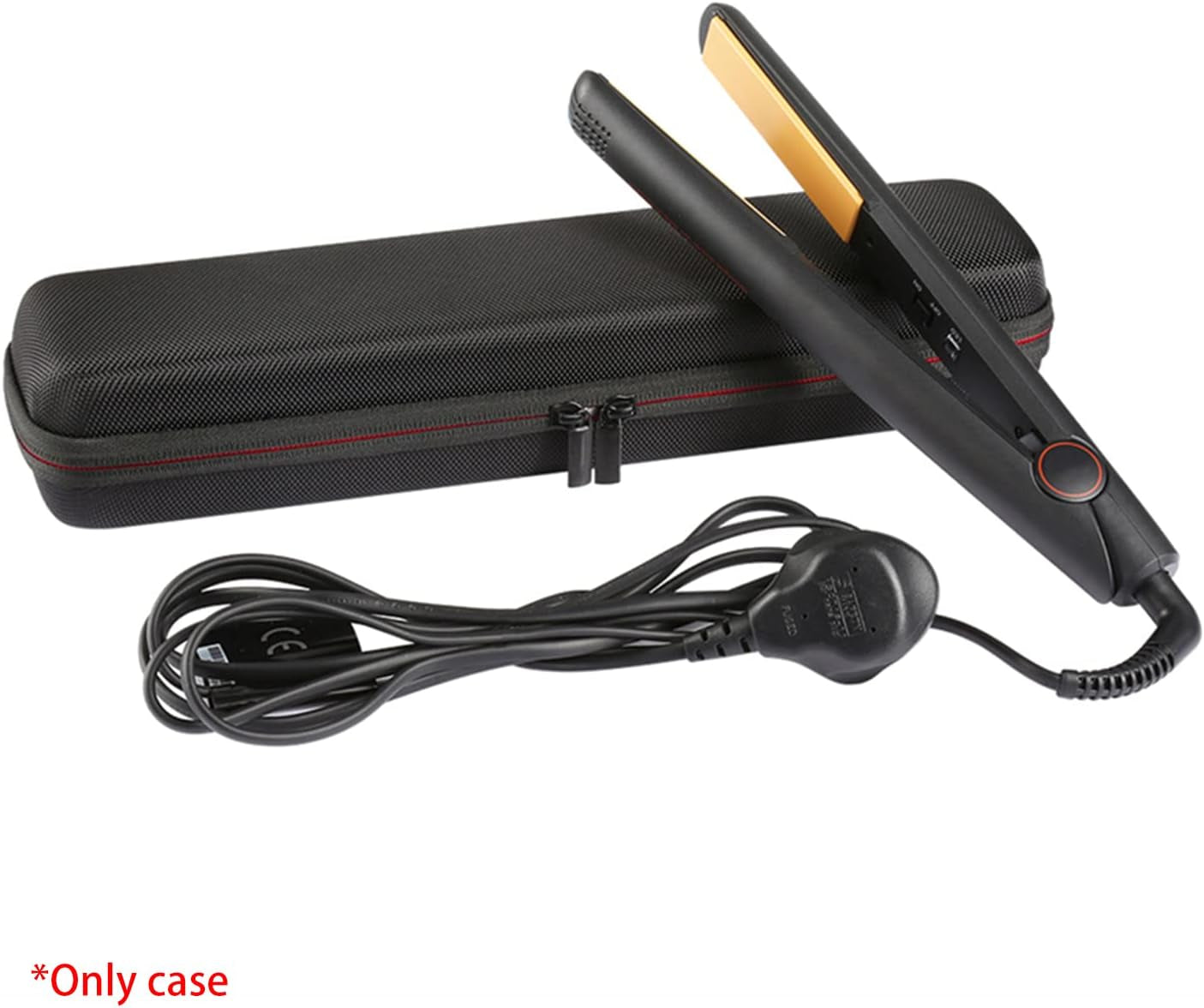 Hair Straighteners Pouch Store Hair Styling Tools, Heat Proof Mat, Heat Resistant, Safe Storage, Protect Surfaces from Hot Appliances, Cord Pocket, Travel Case (Black)